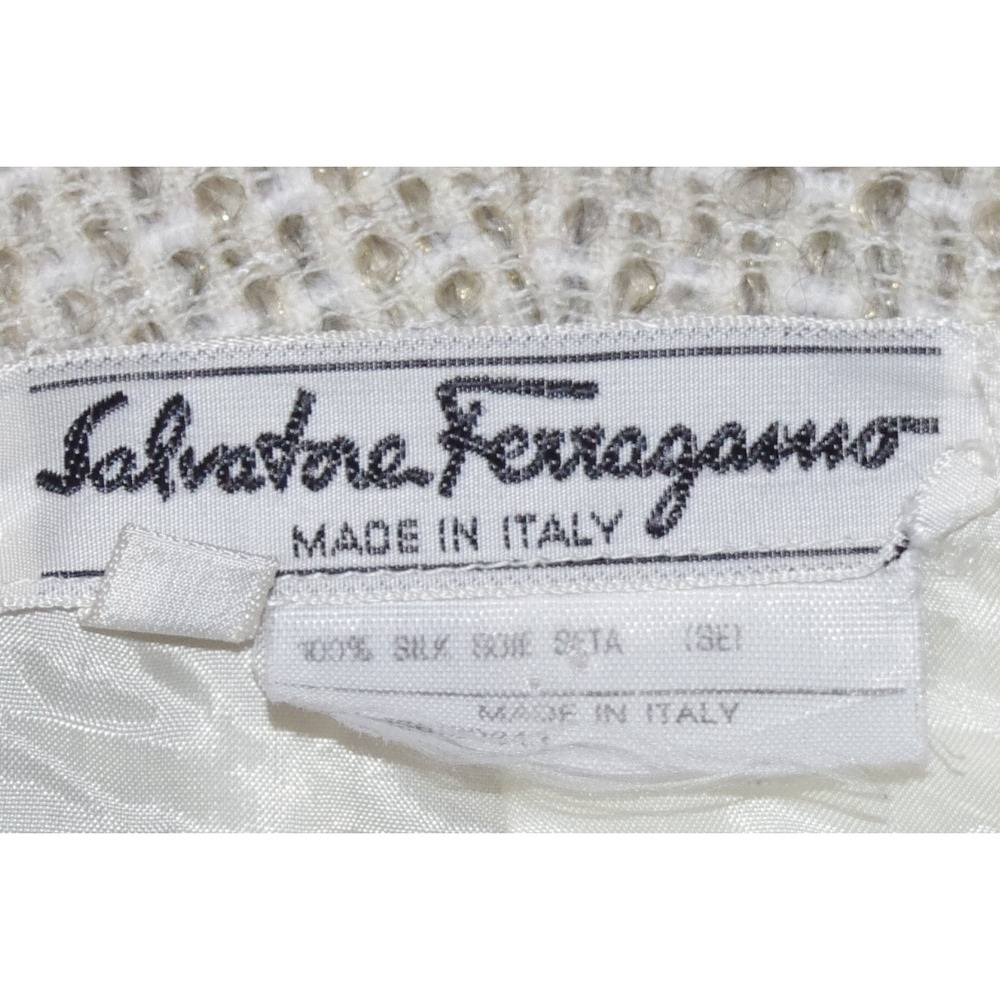 Vintage Salvatore Ferragamo Tweed and Silk Blazer Italy size 10 EUC - Picture 4 of 5